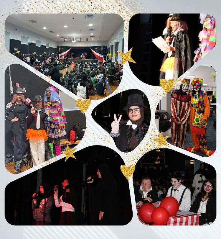 various pictures of students in a collage at our annual talent quest